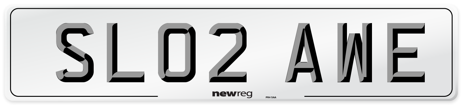 SL02 AWE Number Plate from New Reg
